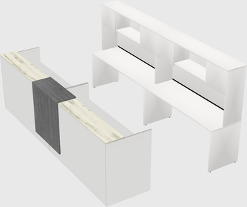 Shared u-shaped reception desks