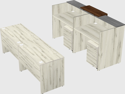 Shared u-shaped reception desks