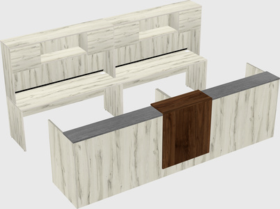 Shared u-shaped reception desks