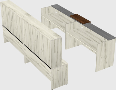 Shared u-shaped reception desks