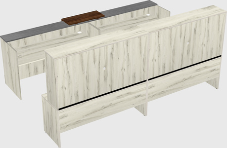 Shared u-shaped reception desks