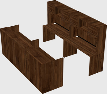 Shared u-shaped reception desks