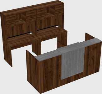 Shared u-shaped reception desks