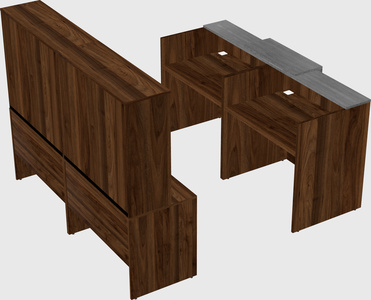 Shared u-shaped reception desks