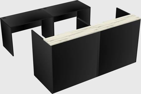 Shared u-shaped reception desks