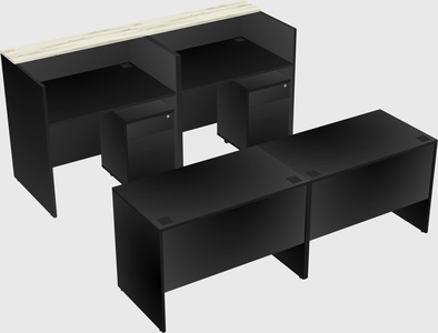 Shared u-shaped reception desks