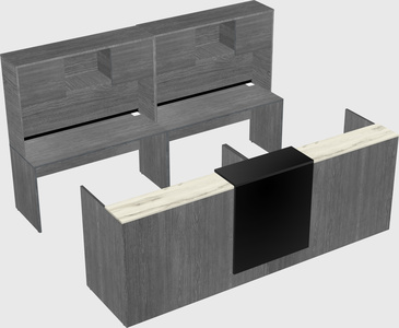 Shared u-shaped reception desks