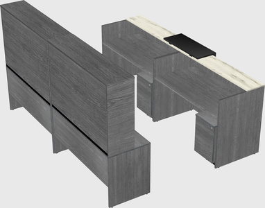 Shared u-shaped reception desks