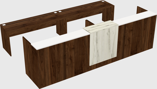 Shared u-shaped reception desks