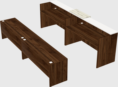 Shared u-shaped reception desks