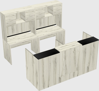 Shared u-shaped reception desks