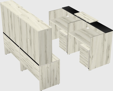 Shared u-shaped reception desks