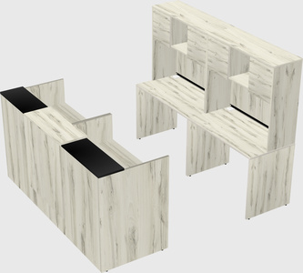 Shared u-shaped reception desks