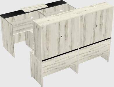 Shared u-shaped reception desks