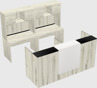 Shared u-shaped reception desks