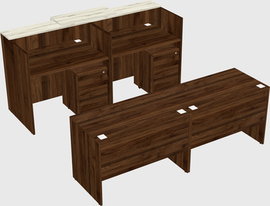 Shared u-shaped reception desks