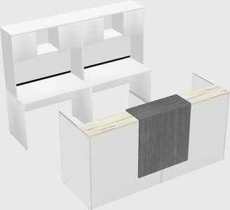 Shared u-shaped reception desks
