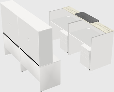 Shared u-shaped reception desks