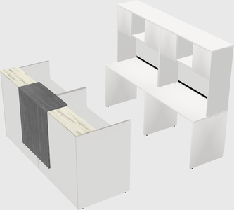 Shared u-shaped reception desks