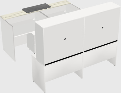 Shared u-shaped reception desks