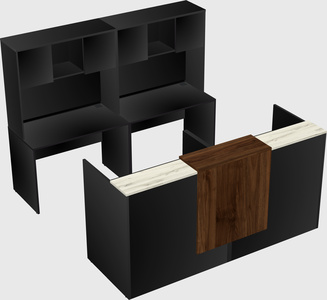Shared u-shaped reception desks