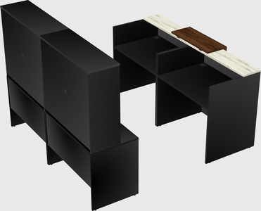 Shared u-shaped reception desks