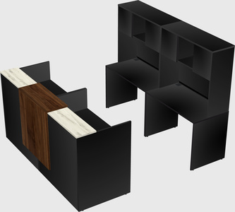 Shared u-shaped reception desks
