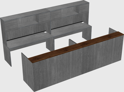 Shared u-shaped reception desks