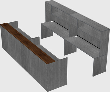 Shared u-shaped reception desks