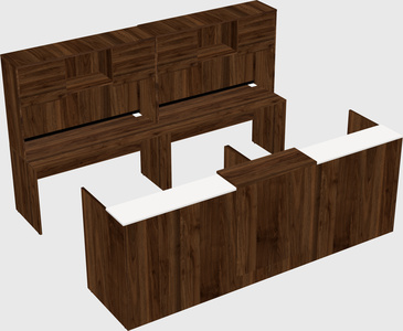 Shared u-shaped reception desks