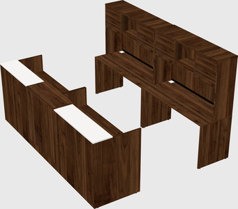 Shared u-shaped reception desks