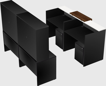 Shared u-shaped reception desks
