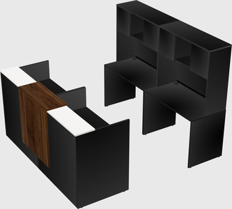 Shared u-shaped reception desks