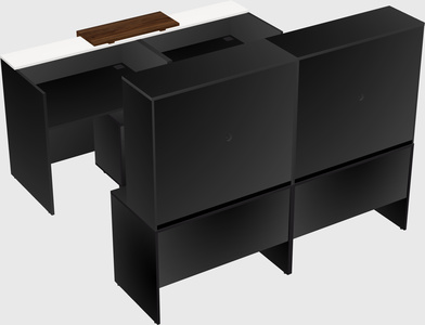 Shared u-shaped reception desks
