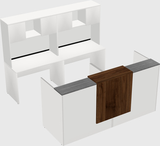 Shared u-shaped reception desks