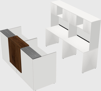 Shared u-shaped reception desks