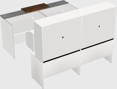 Shared u-shaped reception desks