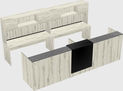 Shared u-shaped reception desks