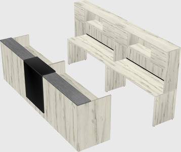 Shared u-shaped reception desks