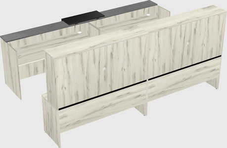 Shared u-shaped reception desks