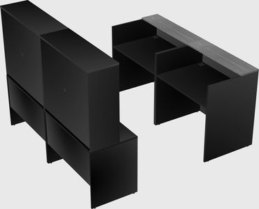 Shared u-shaped reception desks