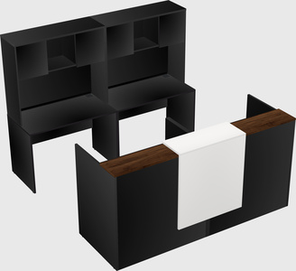 Shared u-shaped reception desks