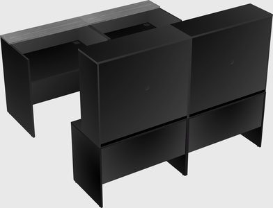 Shared u-shaped reception desks