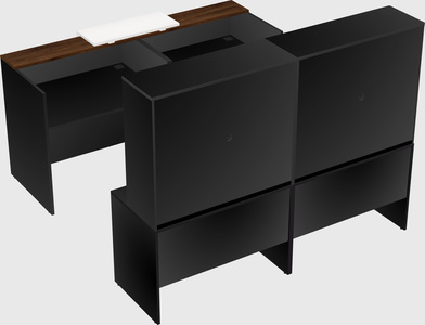 Shared u-shaped reception desks