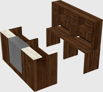 Shared u-shaped reception desks