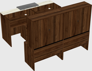 Shared u-shaped reception desks