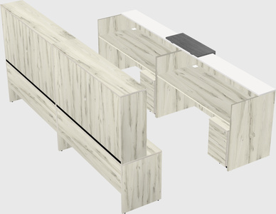 Shared u-shaped reception desks