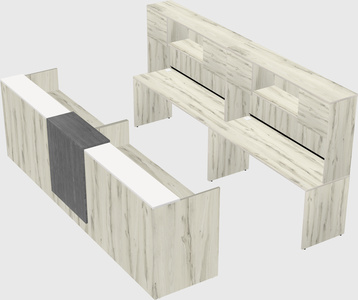 Shared u-shaped reception desks
