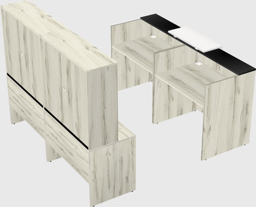 Shared u-shaped reception desks