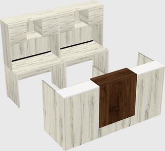 Shared u-shaped reception desks